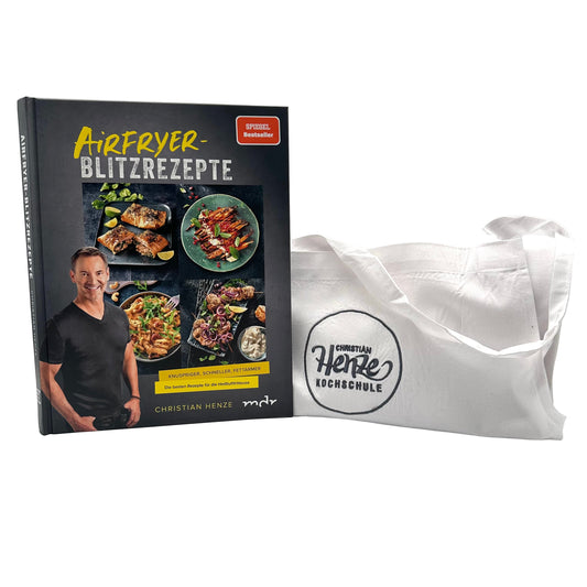 Airfryer – Blitzrezepte & weißer Christian Henze Schürze